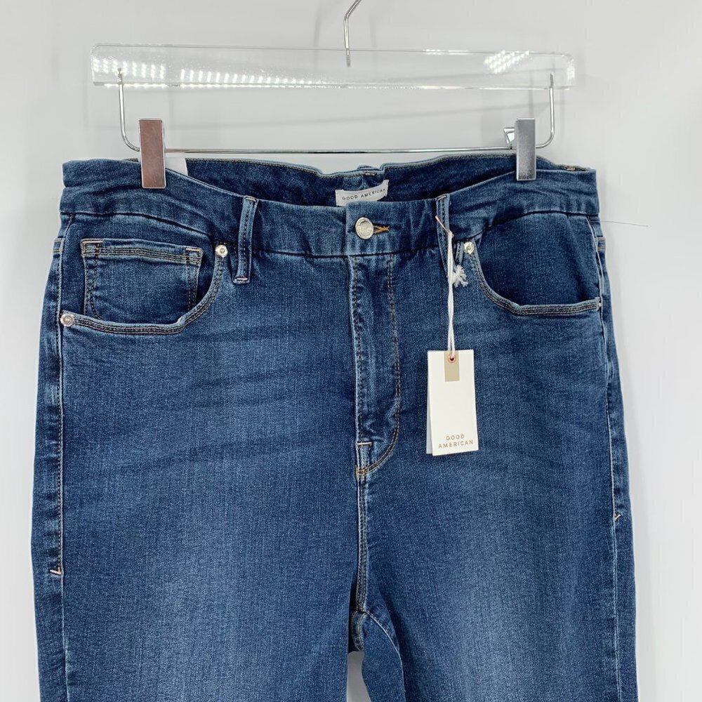 Good American Good Legs skinny Tummy Tech high rise ankle jeans stretch new 16 - Picture 3 of 5